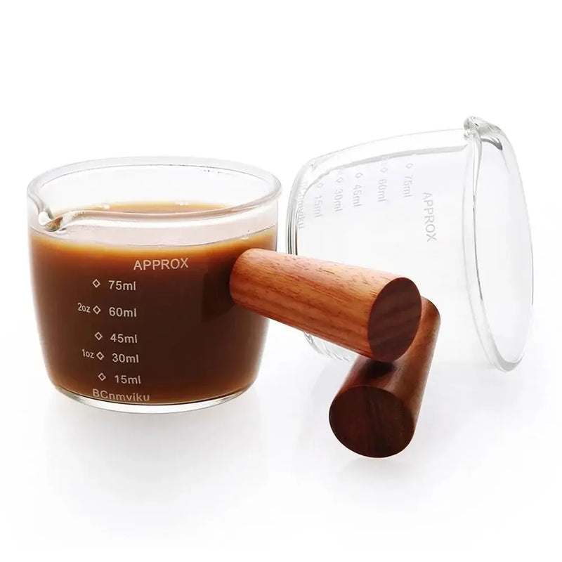 Creativity 75ml Espresso Measuring Cup Double/Single Mouth Heat-resisting Glass Kitchen Tool Measure Mug Clear Kitchen Mug