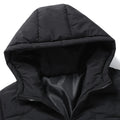 Fashion Men Hiking Down Cotton Jacket Hooded Parkas Zip Pocket Fashion Outerwear Casual Padded Jacket and Coat Men Autumn Winter