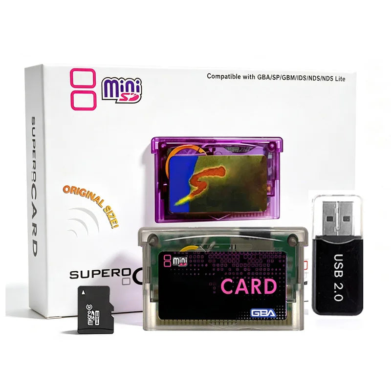 Mini SD Game Card GBA Flash Card for SP GBM IDS NDS NDSL GBA SP With 2GB TF Adapter Game Accessories