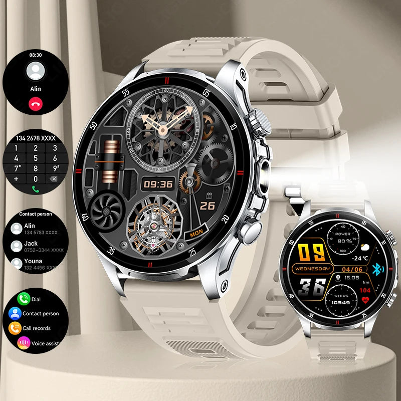 New Business Smart Watch Men LED Flashlight Bluetooth Call Heart Rate Sleep Monitor Outdoor Sports Fitness Waterproof Smartwatch