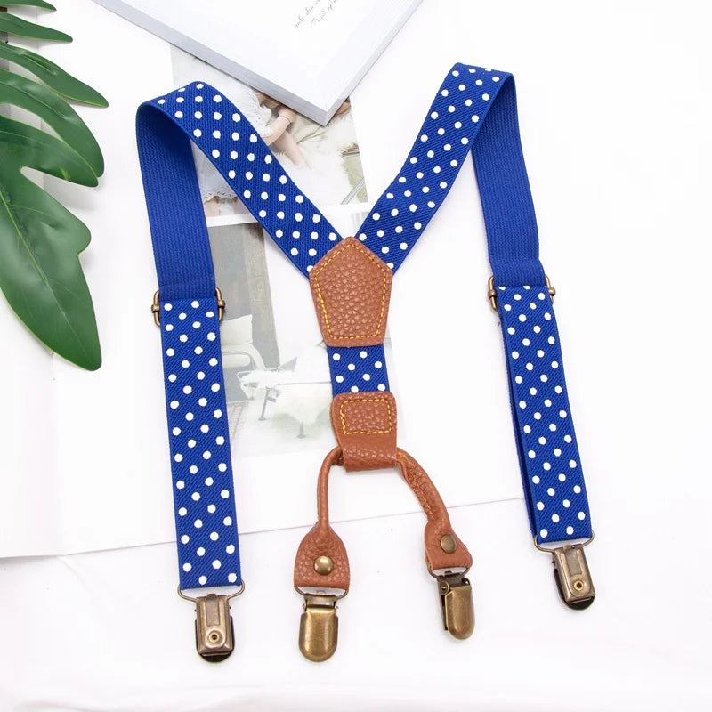 Elastic for Kids Suspenders Y-back 4 Clips Adjustable Trouser Braces Belt for Children Party Fashion Accessories