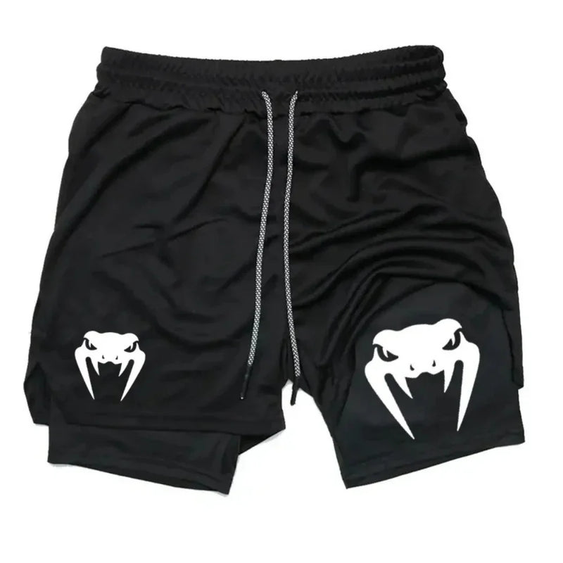 Men's 2-in-1 Running Shorts, High-Quality Elastic | SAMAG