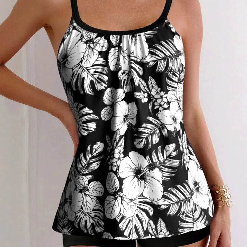 High Waist Tankini Sexy Women's Bikini Set Black Swimwear | SAMAG