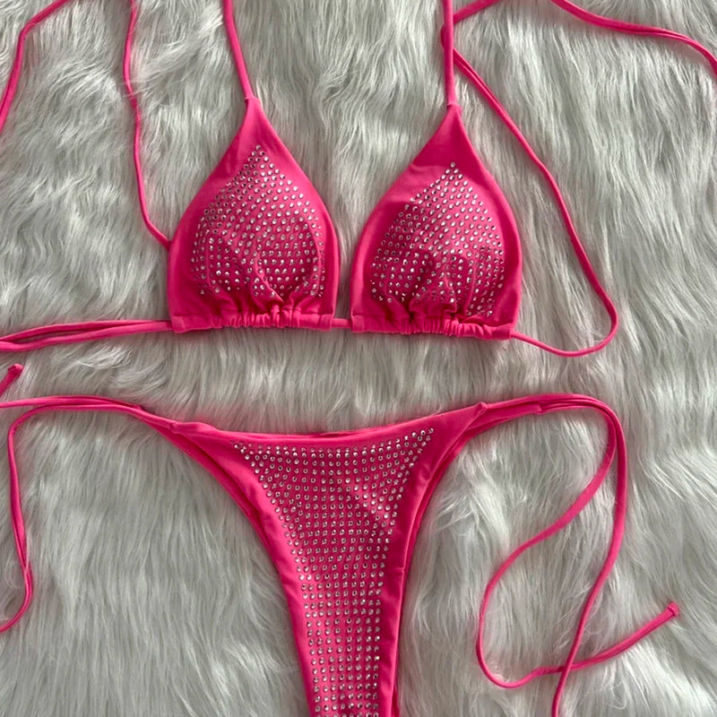 Shiny Sequin Diamond Bikini Women Swimwear Female | SAMAG