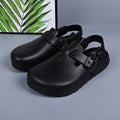 Women Designer Shoes Platform Heels Adjustable Buckle Waterproof Lightweight Chef Shoes Black Mule Clogs Casual Comfortable