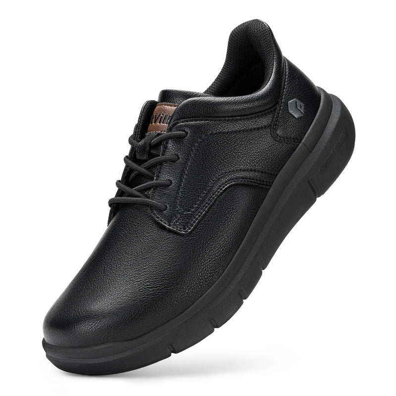 Fitville Men'S Shoes Wide Width Leather Slip-On Casual Shoes Lightweight For Swollen Feet With Arch Support Pain Relief