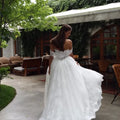  SoDigne A - line Off Shoulder Lace Wedding Dresses - View 4 | SAMAG