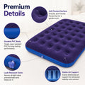 Inflatable Air Mattress Bed with Built - in Pump, Flocked - View 6 | SAMAG