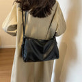 Multi-Color Soft Leather Shoulder Bag, Minimalist Ruched Hobo Purse with Adjustable Strap, Commute & Casual Use, Neutral Design
