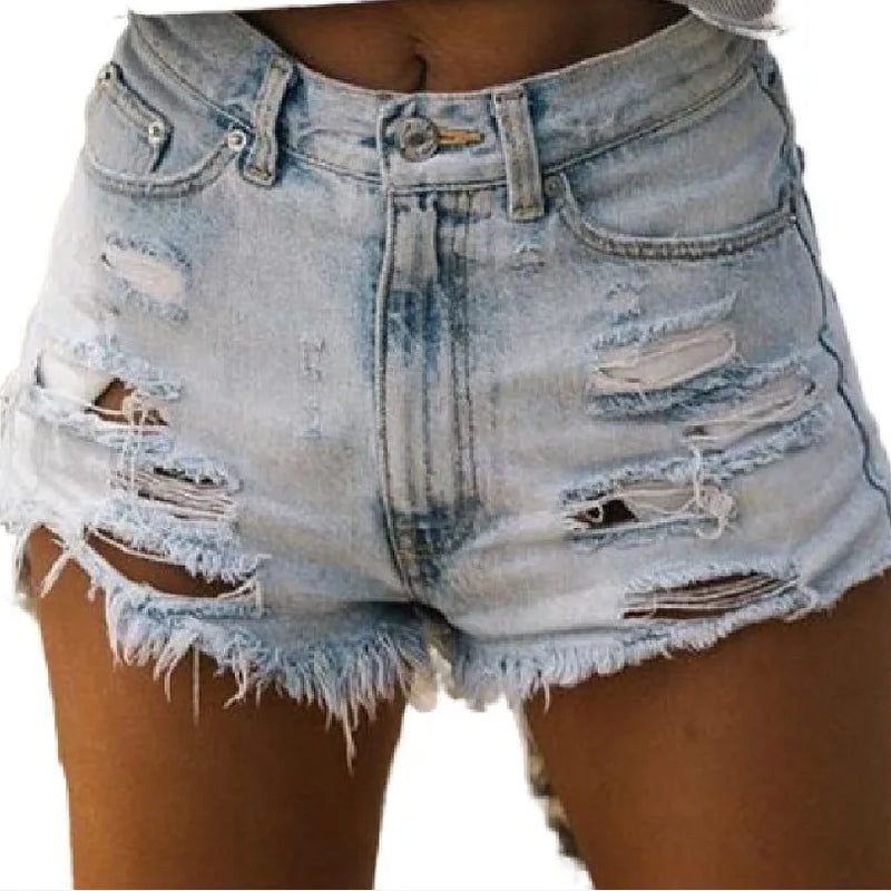 Summer Women Ripped Washed Hole Hight Waist Denim Pants - View 4 | SAMAG