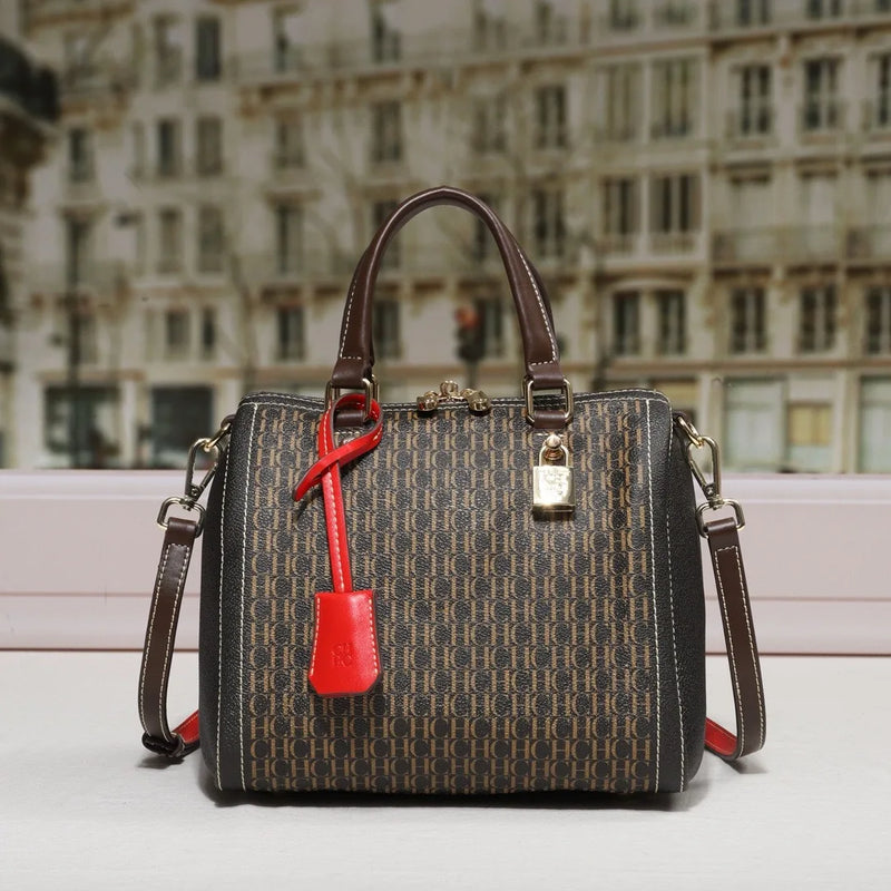 CH 2026 Genuine Texture Pillow Bag Trendy Women's Bag Premium Boston Tote Shoulder Crossbody Bag