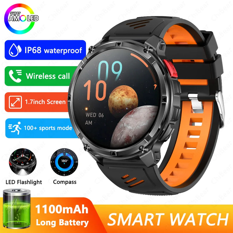 2026 New T-Rex3 Pro 1100mAh Battery Smart Watch GPS path 5ATM Waterproof Sports Run tracker Outdoors Compass Military Smartwatch