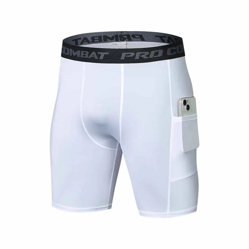Men's Leggings Compression Pants Sports Leggings Basketball Quarter Shorts Quick Drying Running Training Stretch Fitness Pants