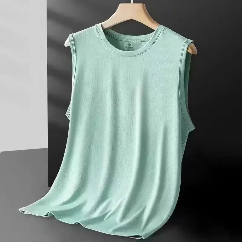 Men's Ice Silk Mesh Vest Lightweight Sports Summer Wear Sleeveless T - shirt Tank Top Casual Fashion - View 4 | SAMAG