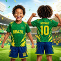 Boys Neymar No.10 Football Jersey Tee Shorts Set Women - View 5 | SAMAG