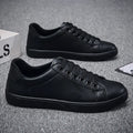 Men's Vulcanized Shoes Casual Low Top Flat Sneakers White Shoes Zapatillas Hombre Chaussure Homme Drop Shipping Leather Black