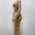 Birthday Singer Prom Queen Costume Sexy Stretch Evening Drag Queen Women's Stylish Long Sleeve Cheongsam Dress