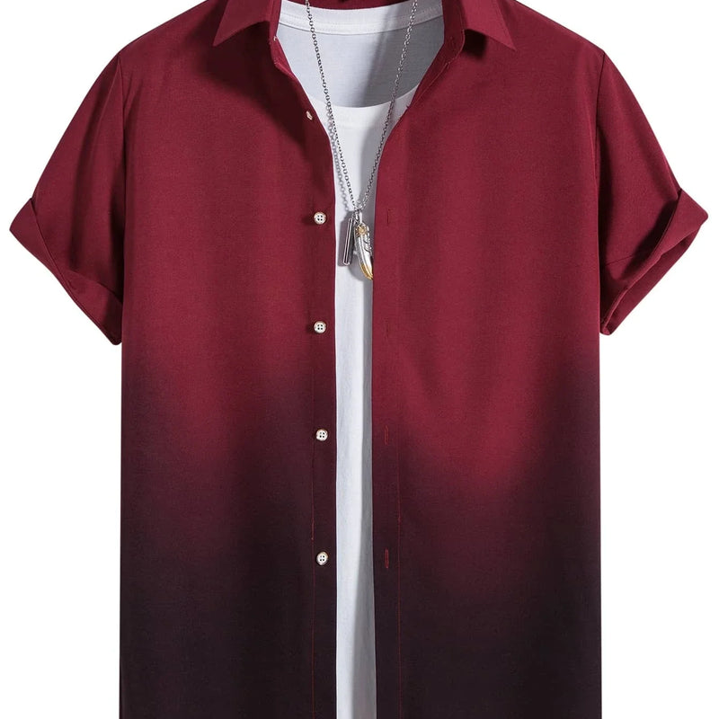 Hawaiian Men's Short Sleeved Shirt with Summer Gradient | SAMAG