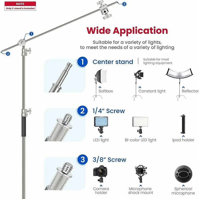 Selens C-Stand Adjustable Stainless Steel Light Stand Heavy Duty Tripod photo studio kits Shooting Photography Props Tripode