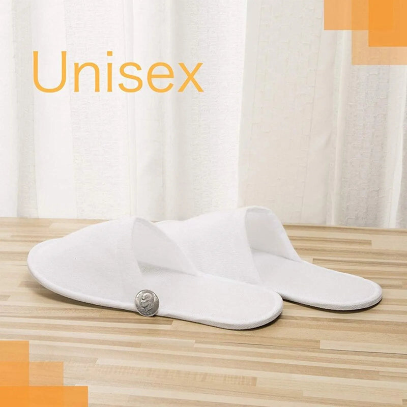 20/40/80 Pairs Spa Slippers for Guests Closed Toe Disposable House Hotel Slippers for Men Women Hotel Home Disposable Slippers