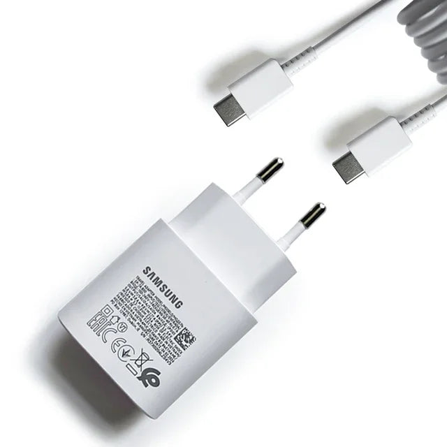 Original 25w Samsung Charger Super Fast Charge Type C Adapter Samsung Galaxy S25 S24 FE S23 S22 A35 A34 Z Fold Z Flip 7 6 5