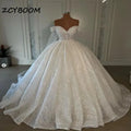 Customized Sweetheart Appliques Sequined Wedding Dress | SAMAG