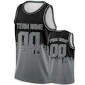 Black Gray Custom Basketball Jersey Tank Hop Personalized Print Team Name Number Logo Sports Shirts for Men Women Youth Kids