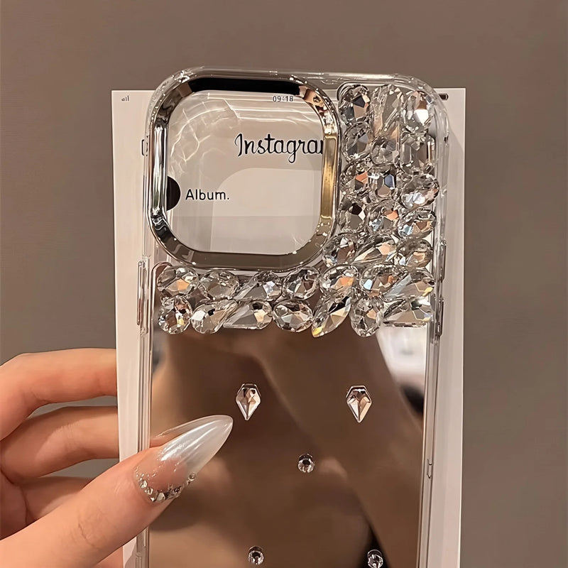 For OPPO Reno 14 14F 13 13F 12 12F 11 11F Pro 4G 5G Cases Cover Luxury 3D Diamond mirror surface Bling Phone Case