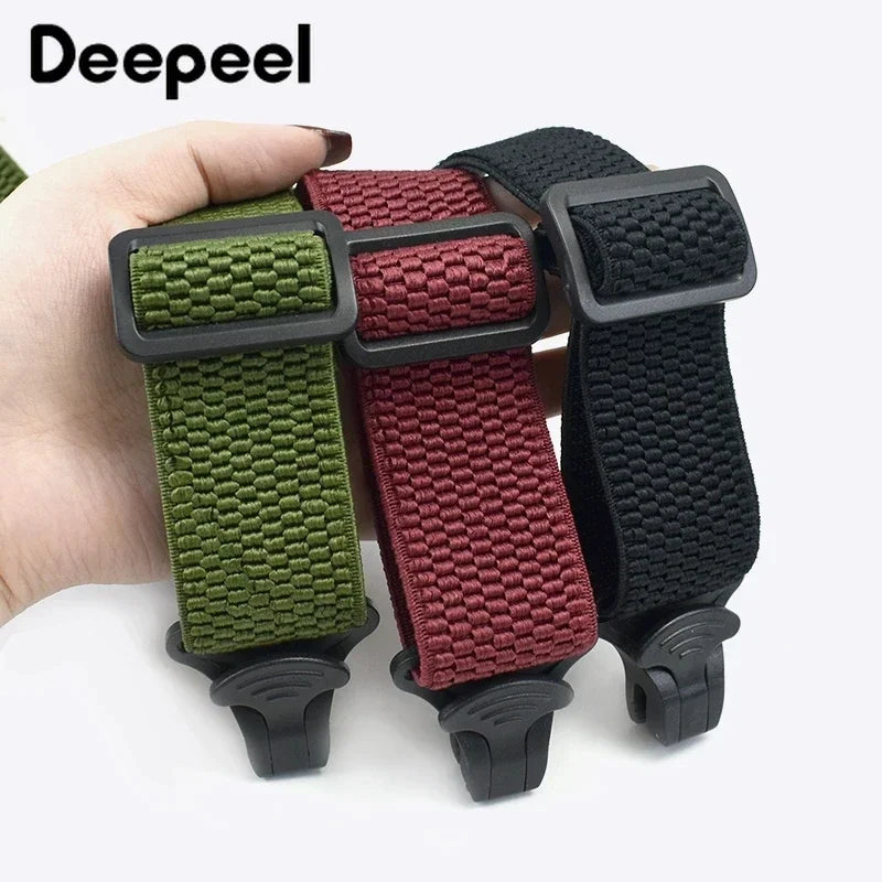 Deepeel 3.5X120cm Men's Adult 4 Clip Casual Trousers Fashion X - shaped Stripes Plastic Clamp Elastic - Visuel 5 | SAMAG