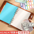 New Leather A5 Binder 6 Ring Binder Notebook - PU Leather Refillable Notebook with Binder Pockets, Dividers, Refill Paper