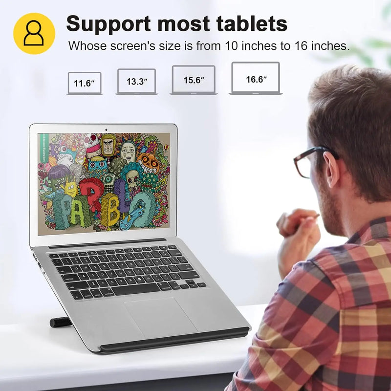 Parblo PR100 Drawing Tablet Stand, Stable and Adjustable Stand for 10 to 16 Inches Tablets, Laptops, iPad Pro, MacBook