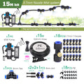 0.7MM Brass Nozzle 60W Self-Priming Pump Timing Misting Spray Kit for Garden Plants Farm Automatic Atomization Cooling System