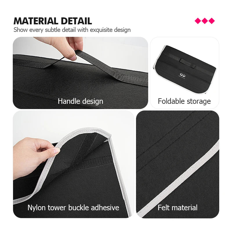 Car Trunk Storage Large Capacity Stowing Tidying Organizer Box For Infiniti Q70L QX50 Q50 QX30 QX60 QX80 Q60 Q30 QX70 Q70 G37