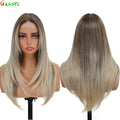 210g/pcs 180% Density Lace Wig 6-24-613 Color Middle Part Glueless Lace Wigs 24 Inch Ombre Blonde Synthetic Hair Daily Use Wigs