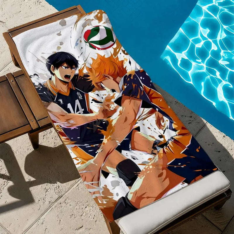 Anime Haikyuu!! Towel Towel Soft Pool Gift For Travel Gym Shower Cool Camping Quick Dry Sports  Large Beach Towel
