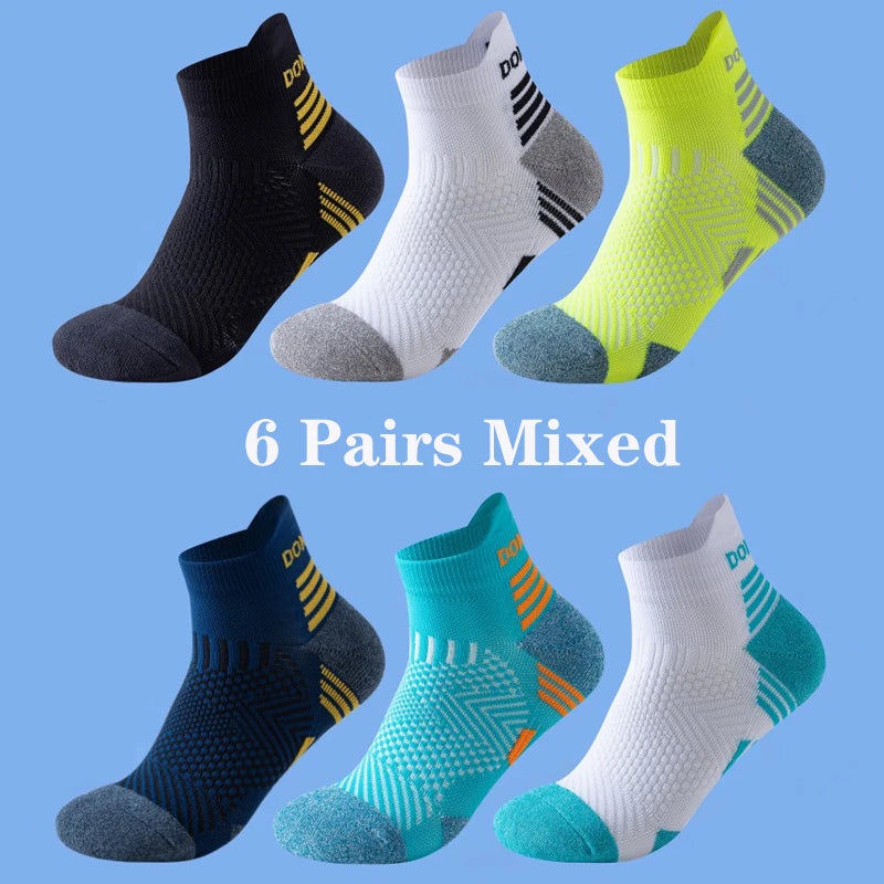 6 Pairs Marathon Running Socks Men Professional Sport | SAMAG