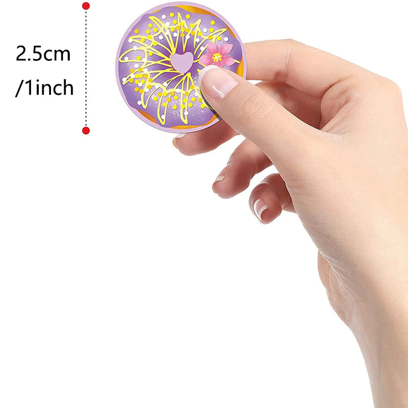 50-500pcs Round Donut Stickers Homemade Bakery Baking Colorful Decoration Labels Kids Party Scrapbooking Stationery Stickers