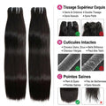 100% Raw Human Hair Weave Extensions 30 32 Inch Bone Straight Vietnamese Hair Bundles 16A Double Drawn Natural Black Color 3 4 Pcs Remy Hair Bundle For Women