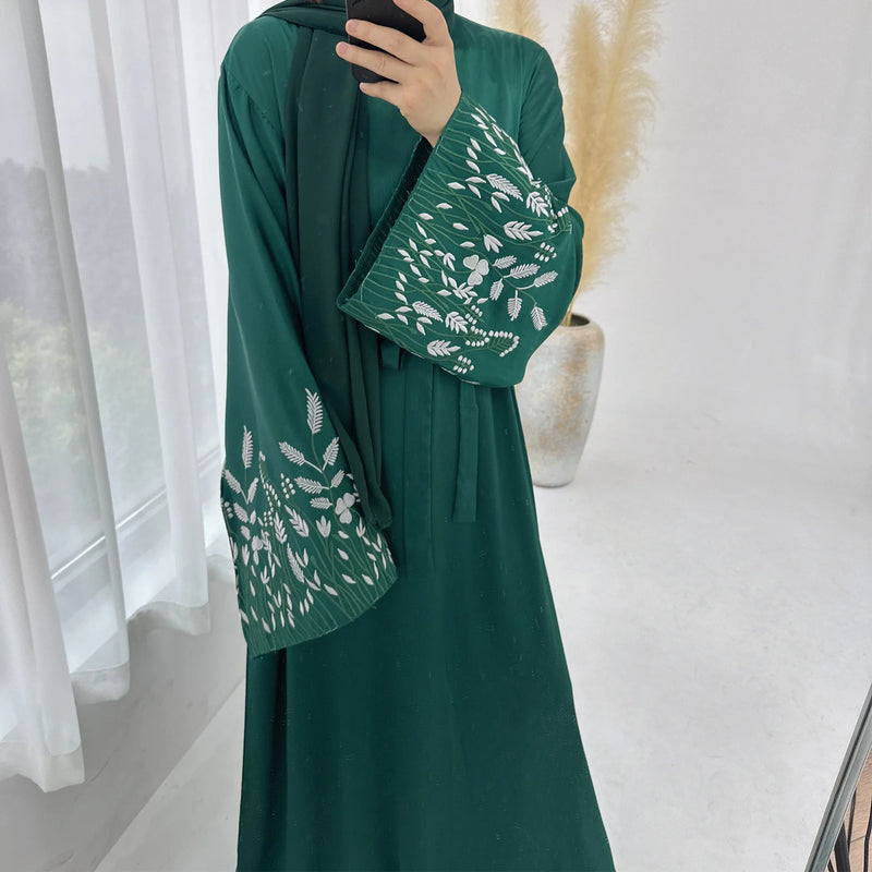 Turkey Emboridery Abaya for Women Dress Morocco Dubai Islam Vestidos Eid Muslim Arab Long Robe Ramadan Kaftan Abayas Jalabiya