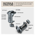 LEAPLIGHT Photography C Clamp with NATO 1/4" and 3/8" Hole for Photo Studio Video DSLR,Cameras Desktop Mount Tables Desk Clamps