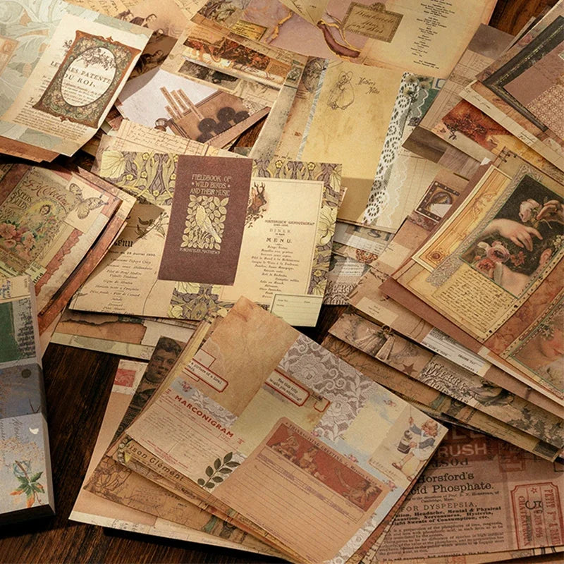 Mr. Paper 100pcs/book Vintage Character Message Card Beautiful Flowers European Style Hand Account Material Memo Pad