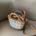 Elegant Mini Tote Bag with Leather Edges & Unique Cutout Handle