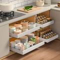 Pull Out Cabinet Organizer Slide Out Drawer Metal Slide Drawer Storage Rack for Kitchen Pantry Cupboard Under Sink Pot Pan Spice Food Storage Pullable Sliding Storage Organizer Rack