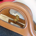 Elegant Mini Tote Bag with Leather Edges & Unique Cutout Handle