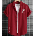 Hawaiian Men'S Shirt 3d Flower&Text Printing Beach Party | SAMAG