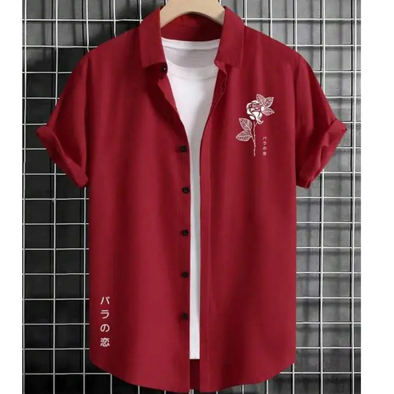 Hawaiian Men'S Shirt 3d Flower&Text Printing Beach Party | SAMAG