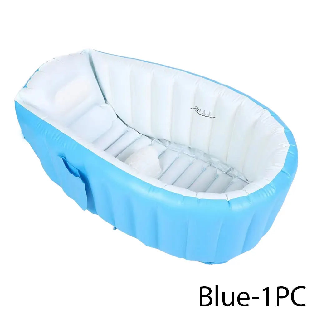 Inflatable Baby Bathtub with Air Pump Portable Foldable Kids Bath Tub Indoor Outdoor Travel Shower Basin for Newborn Toddler