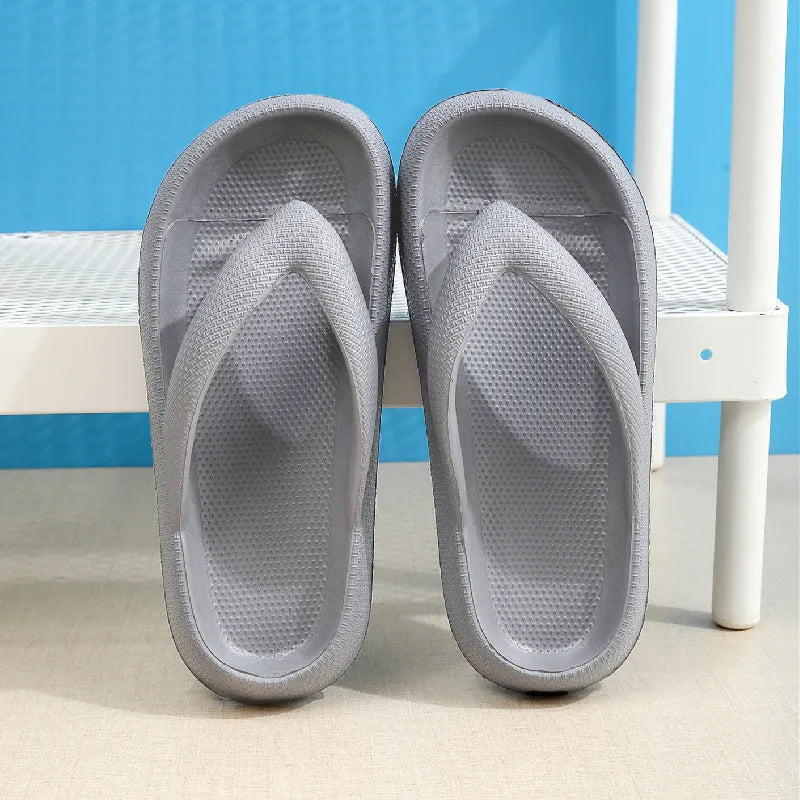 Rimocy Soft Sole EVA Women's Flip Flops 2026Summer Beach Non-slip Cloud Slippers Women Thick Platform Clip Toe Bathroom Slides