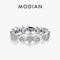 Modian Fashion Classic Cubic Zirconia Jewelry Real 925 sterling silver Love Hearts Ring Eternity Simulated Ring Bands Jewelry