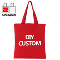 Custom Canvas Tote Bag 100% Cotton Print Your Design Logo Photo Handbag Work Reusable Grocery Shopping Customized Portable Bag
